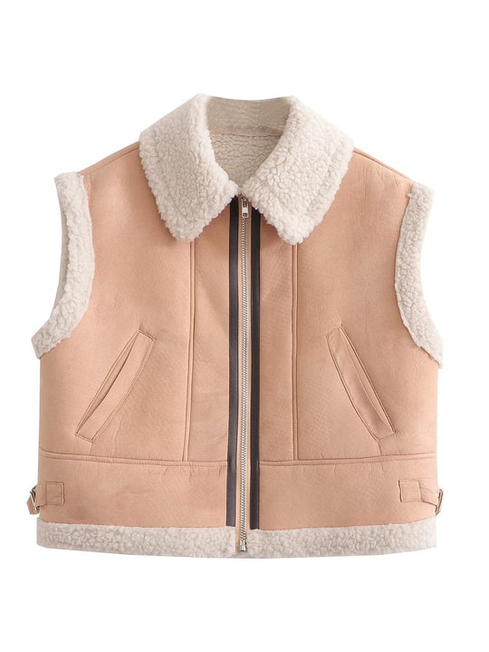 Damen modische Weste mit weichem Fleecefutter und modernem Design EB