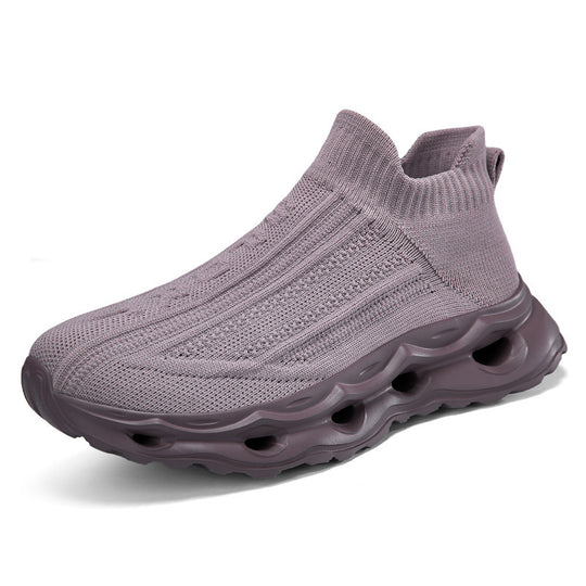 Damen Sportliche Strick-Sneaker mit elastischem Schaft und rutschfester Sohle EB