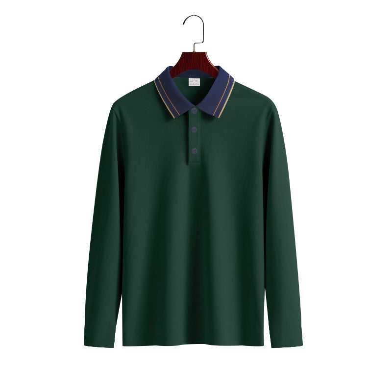 Herren Langarm-Poloshirt aus weichem Baumwollmix mit strukturiertem Kragen EB