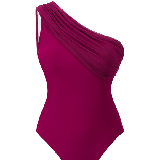 Damen elegantes One-Shoulder Badeanzug Set EB