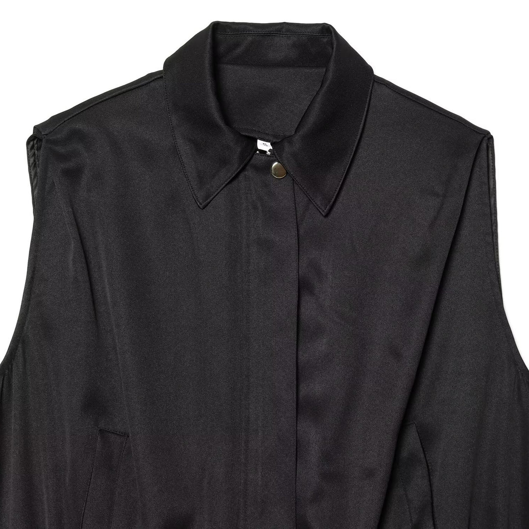 Damen ärmellose Utility-Weste mit seitlichen Taschen und elastischem Bund EB