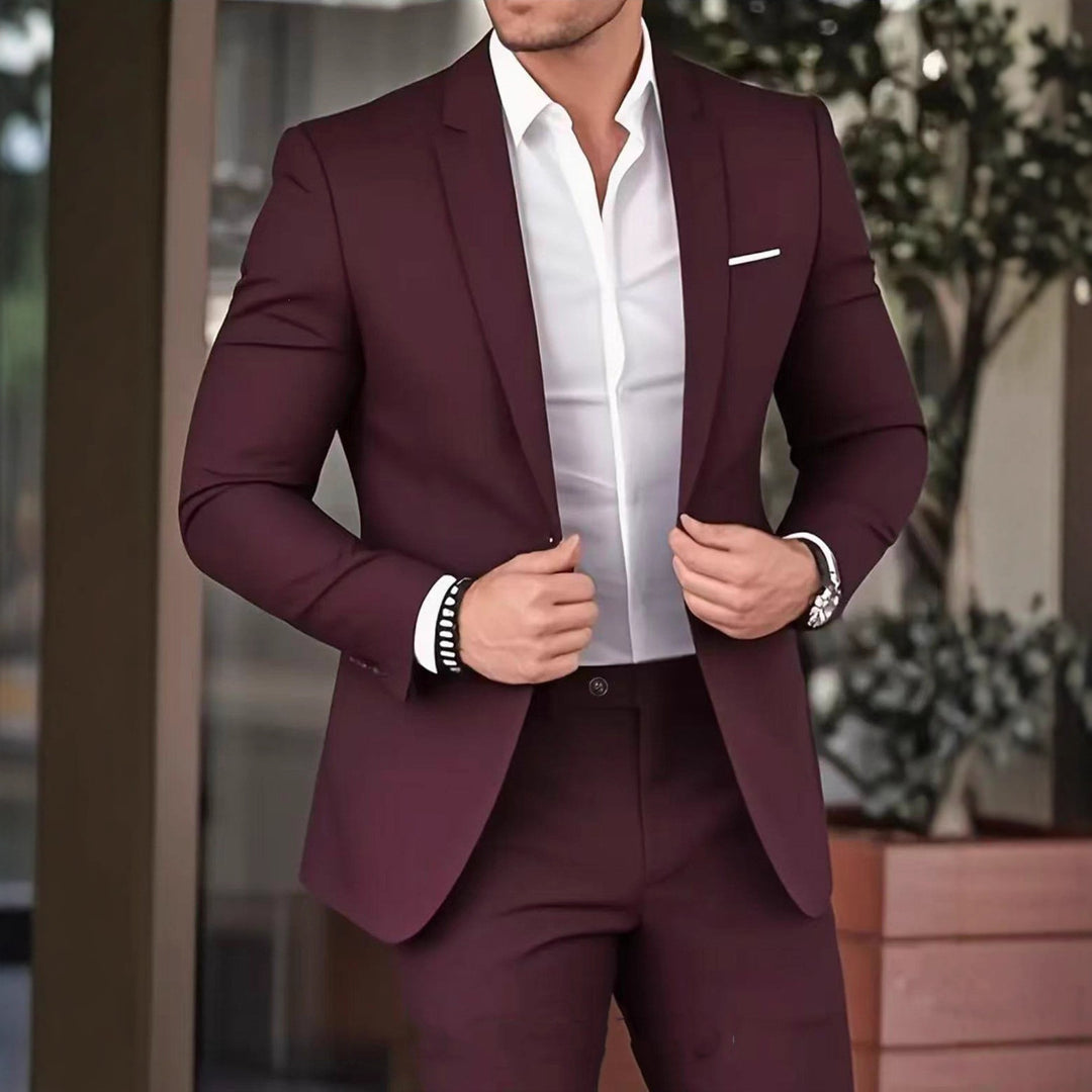 Herren nan schlanker Modern-Fit Anzug mit schmalem Revers und körpernaher Silhouette EB