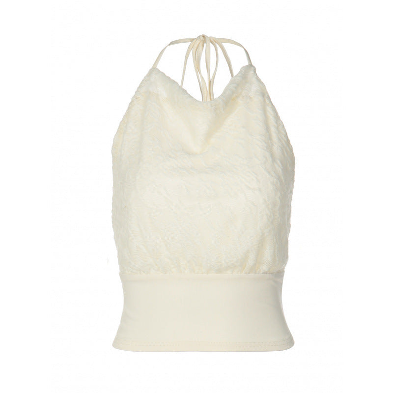 Damen Elegantes Spaghetti-Träger-Top mit floralem Jacquard-Muster und schmaler Passform EB