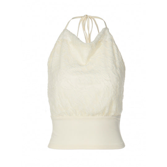 Damen Elegantes Spaghetti-Träger-Top mit floralem Jacquard-Muster und schmaler Passform EB