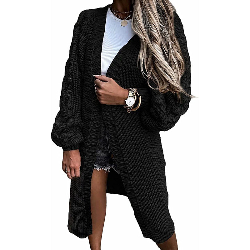 Damen Strickcardigan mit voluminösen Ärmeln EB