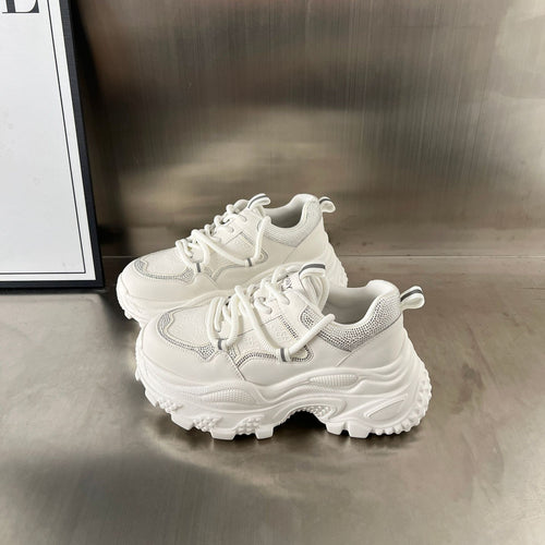 Damen Sportliche Chunky Sneakers mit atmungsaktiver Obermaterialkombination und rutschfester Sohle EB