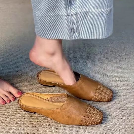 Damen Mules mit geflochtenem Design und bequemer Sohle EB