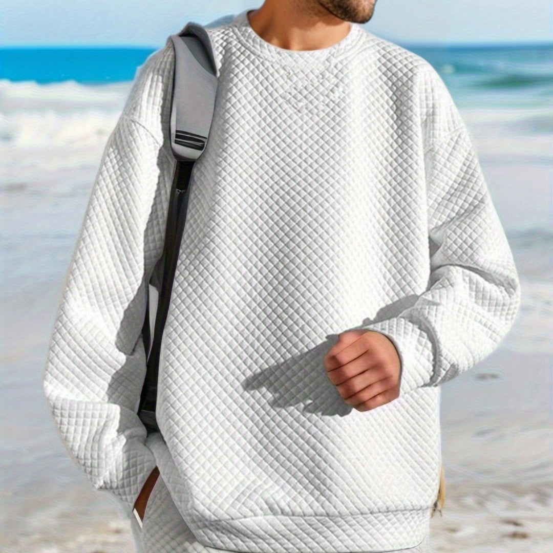 Herren Oversized Sweatshirt mit strukturiertem Design und praktischen Seitentaschen EB