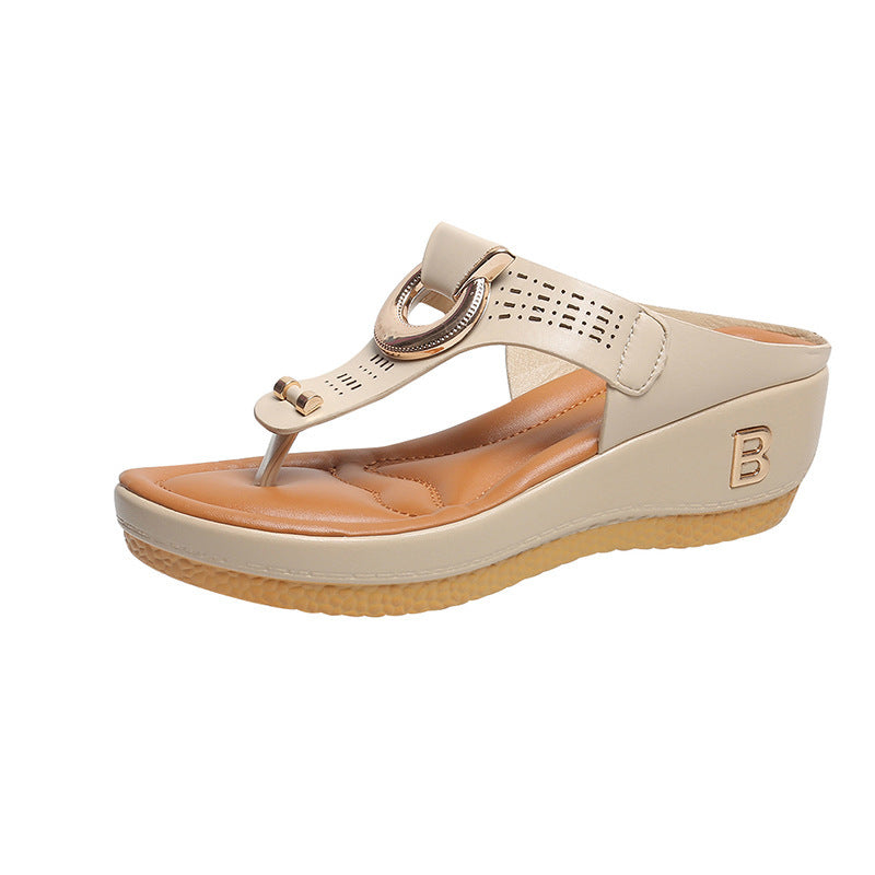Damen Wedge-Sandaletten mit luxuriösem Riemendesign und ergonomischem Fußbett EB