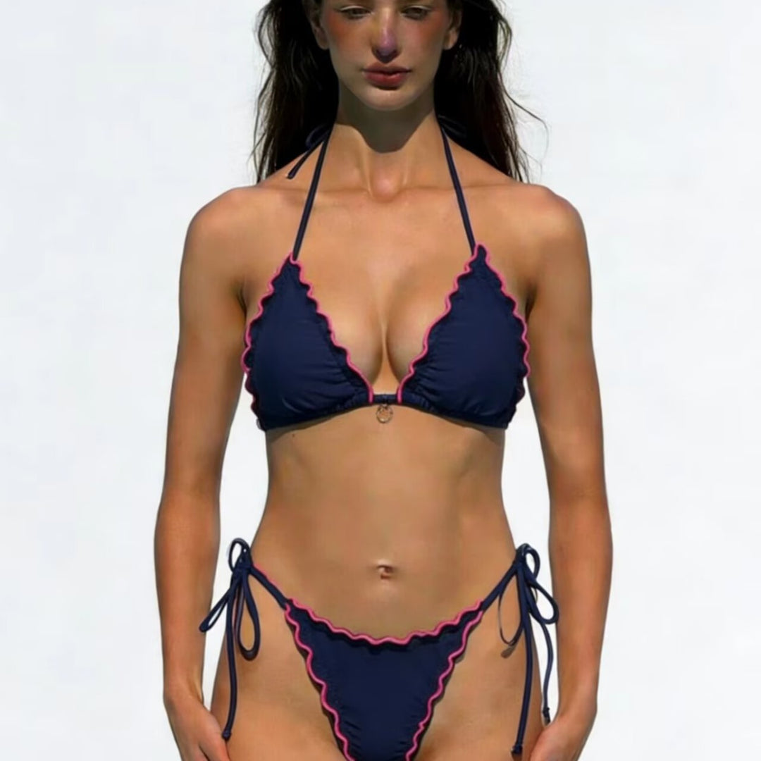Damen Triangel-Bikini-Set mit raffinierten Rüschendetails EB
