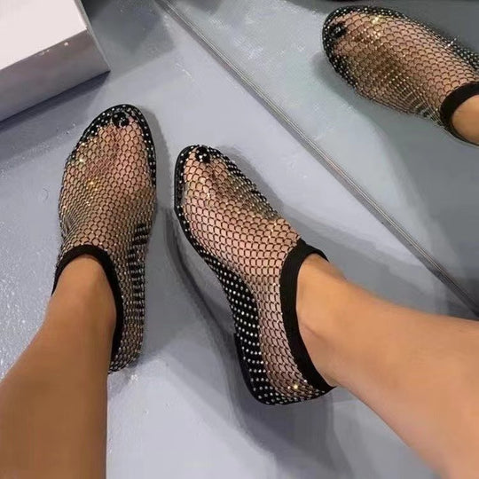 Damen Netzsandalen mit offener Zehenpartie EB