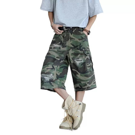 Herren Cargo-Shorts mit robustem Camouflage-Design und vielseitigen Taschen EB