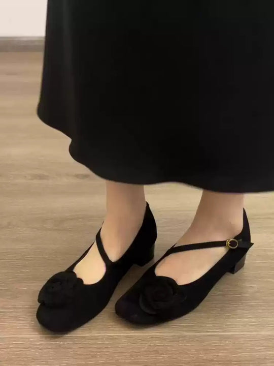 Damen elegante Ballerinas mit floralem Akzent und komfortablem Fußbett EB