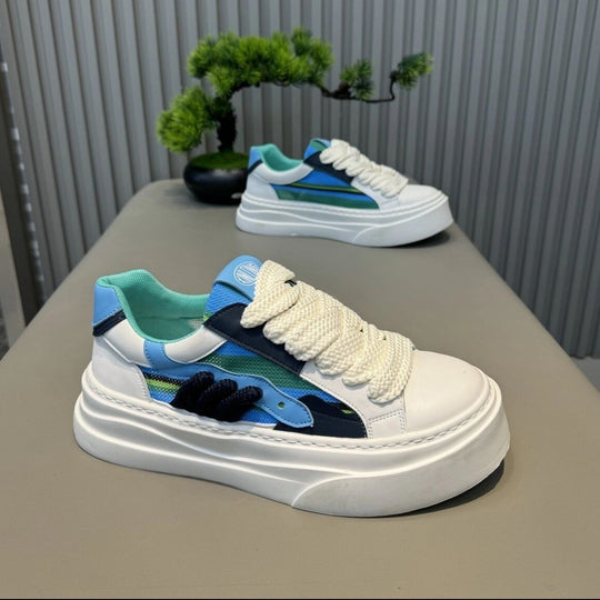 Damen Modische Plattform Sneakers mit einzigartigen grafischen Mustern und bequemer Sohle EB