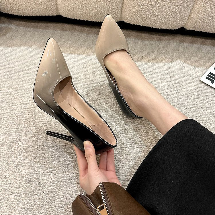 Damen elegante Spitzen-High Heels mit funkelndem Effekt EB