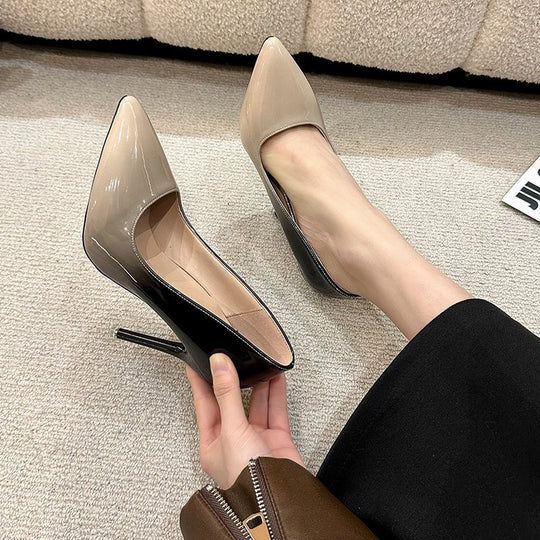 Damen elegante Spitzen-High Heels mit funkelndem Effekt EB