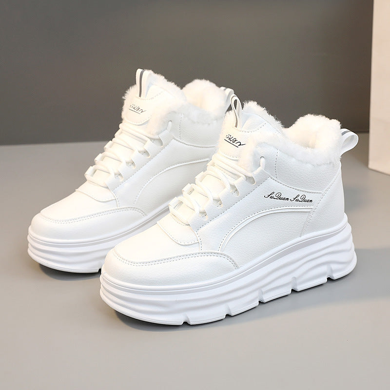 Damen Hohe Winter Sneakers mit elastischem Futter und rutschfester Sohle EB