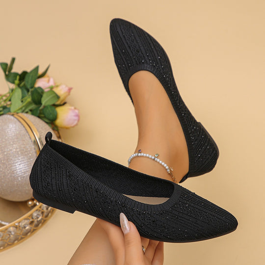 Damen Ballerinas mit funkelndem Glitzerdesign EB