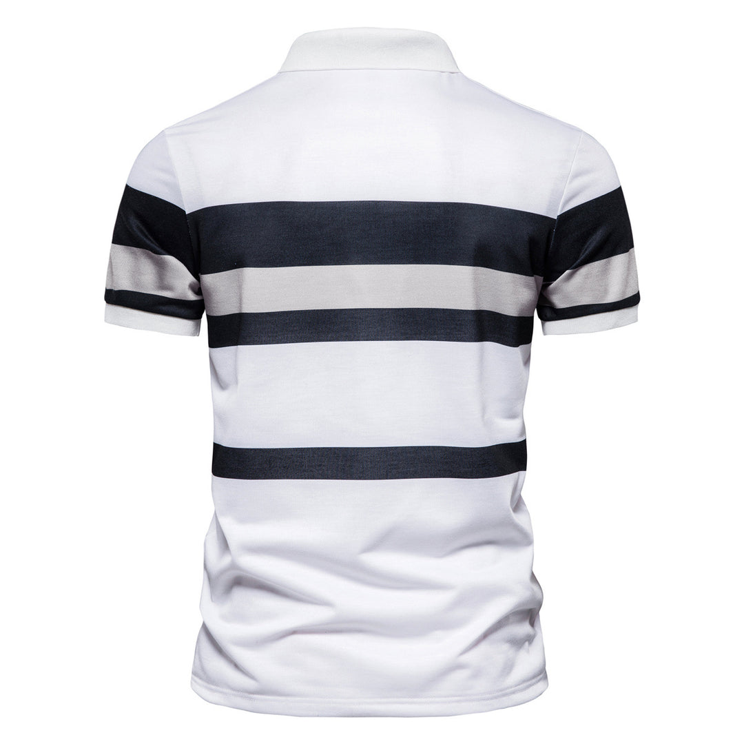 Herren Poloshirt mit klassischen Streifen und atmungsaktiver Baumwolle EB