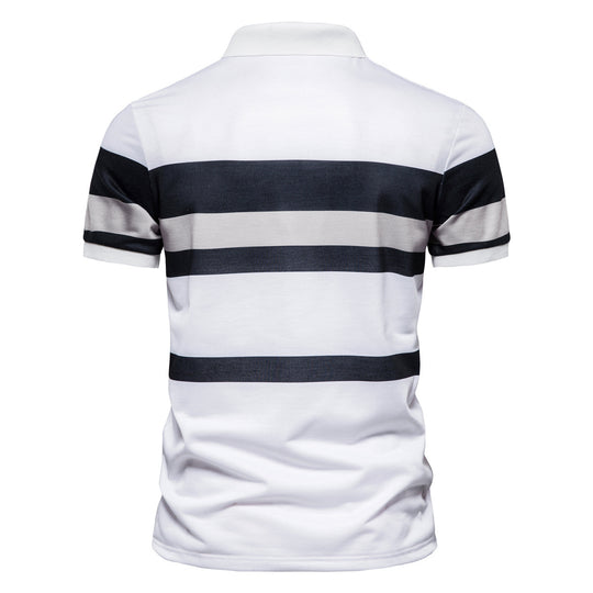 Herren Poloshirt mit klassischen Streifen und atmungsaktiver Baumwolle EB
