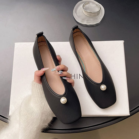 Damen modische Ballerinas mit glamourösem Schmuckdetail EB