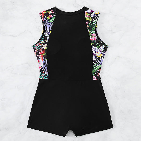Damen Surfsuit mit floralem Muster und praktischem Reißverschluss EB