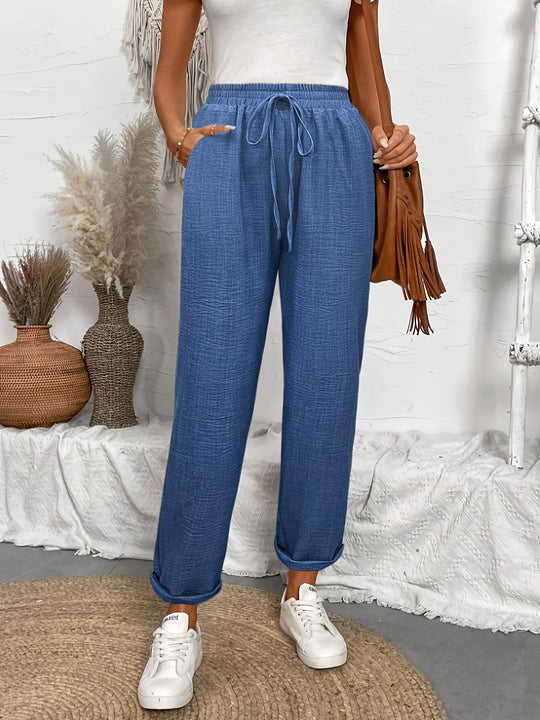 Damen Loungehose mit elastischem Bund und modischen Details EB