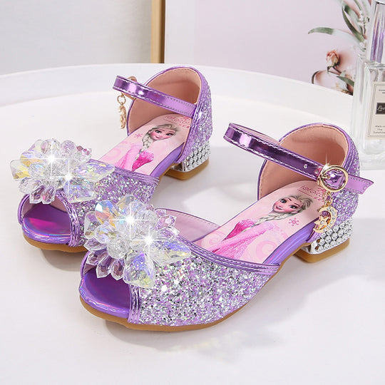 Mädchen Ballerinas mit funkelnden Akzenten und Blumenapplikation EB