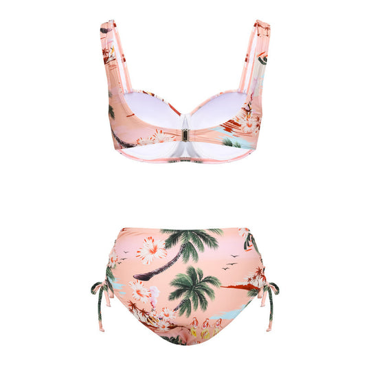 Damen Bikiniset mit hochwertigem Flowerprint und verstellbaren Trägern EB