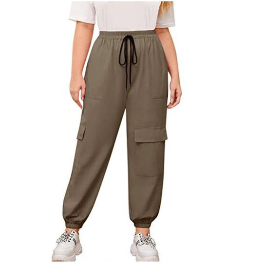 Damen Cargo-Hose mit elastischem Bund und modernen Taschen EB