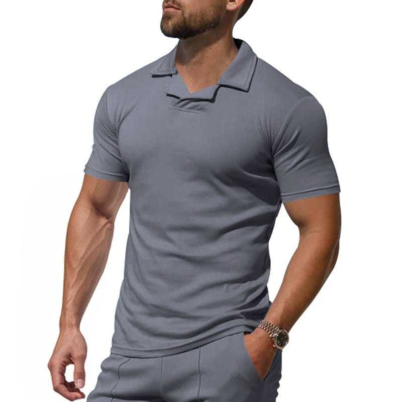 Herren Kurzarm Polo-Shirt mit modernem Stehkragen und atmungsaktivem Material EB