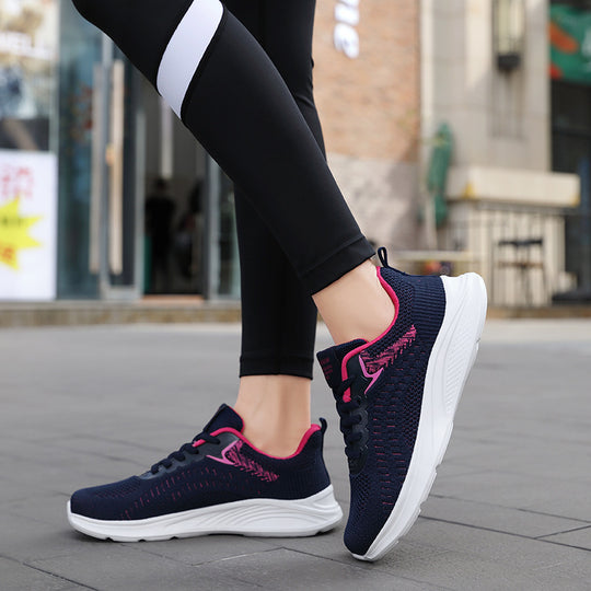 Damen Atmungsaktive Lauf-Sneaker mit elastischem Obermaterial und rutschfester Sohle EB