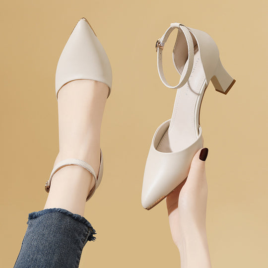 Damen elegante Slingback-Pumps mit modischem Blockabsatz EB