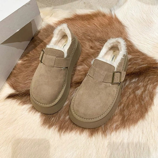 Damen Bequeme Slipper mit Futter und elastischem Riemen EB