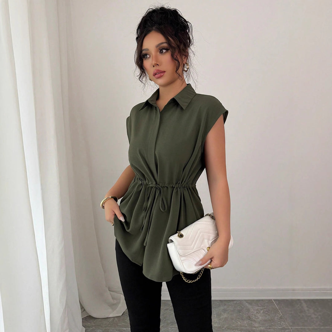 Damen lässige Bluse mit tailliertem Schnitt EB