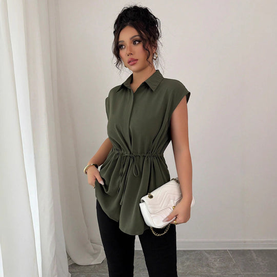 Damen lässige Bluse mit tailliertem Schnitt EB