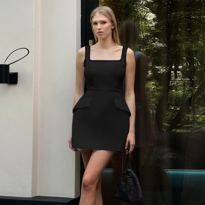 Damen figurbetontes Sommerkleid mit praktischen Taschen EB