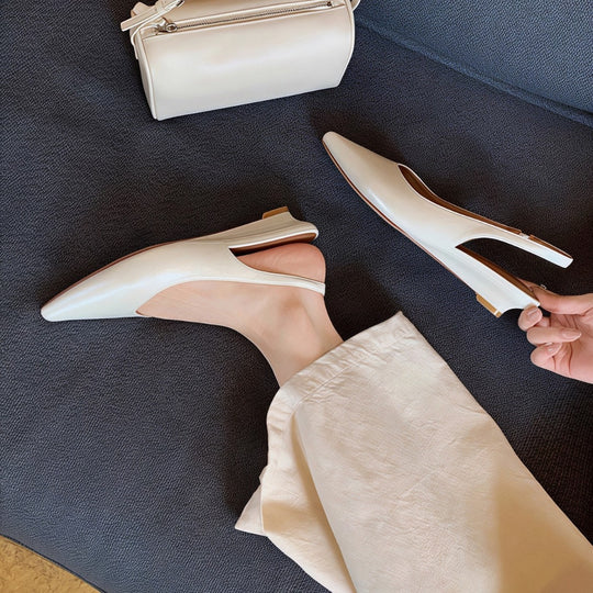 Damen Slingback-Pumps mit spitzem Zehenbereich und komfortablem Blockabsatz EB