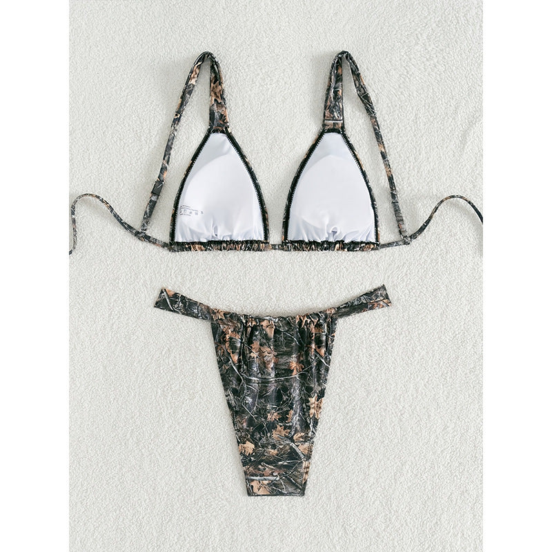 Damen Triangel-Bikini mit floralem Muster EB