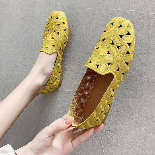 Damen Ballerinas mit floralem Cut-Out-Design und bequemer Innensohle EB
