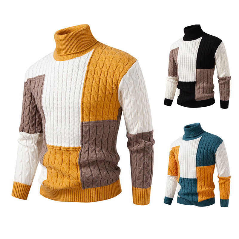 Herren Rollkragenpullover im modernen Strickdesign EB