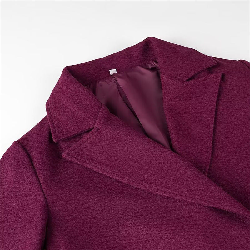 Damen Eleganter Double-Breasted Mantel mit modischem Schnitt EB