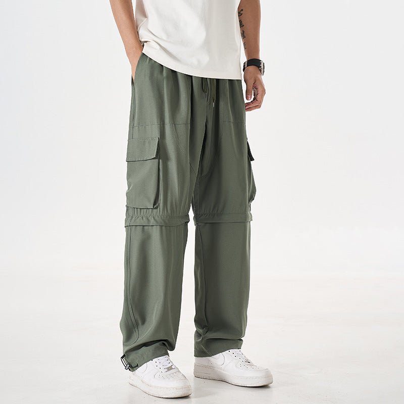 Herren wandelbare Cargo-Zip-Hose mit abnehmbaren Oberschenkeln, großformatigen Pattentaschen und elastischem Kordelbund EB