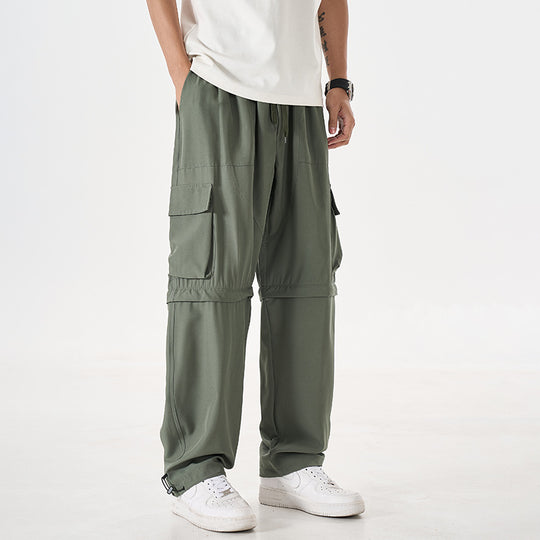 Herren wandelbare Cargo-Zip-Hose mit abnehmbaren Oberschenkeln, großformatigen Pattentaschen und elastischem Kordelbund EB