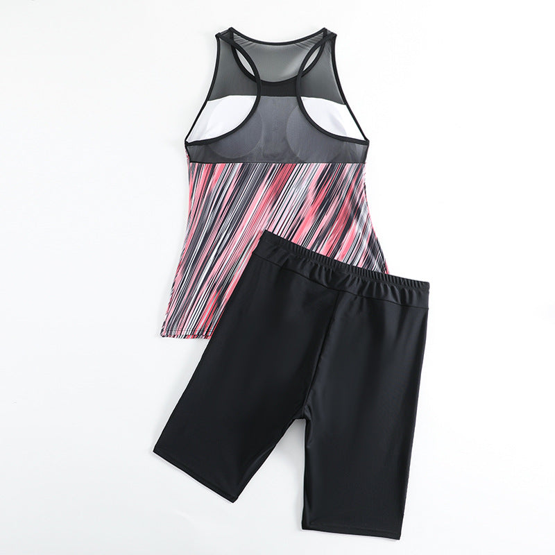 Damen Sportliches Tankini-Set mit integrierten Shorts EB