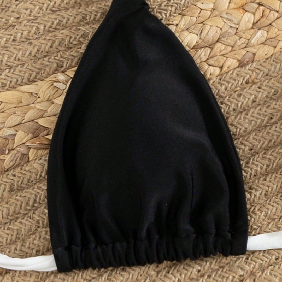 Damen Triangel-Bikini mit verstellbaren Trägern und femininem Bindedetail EB