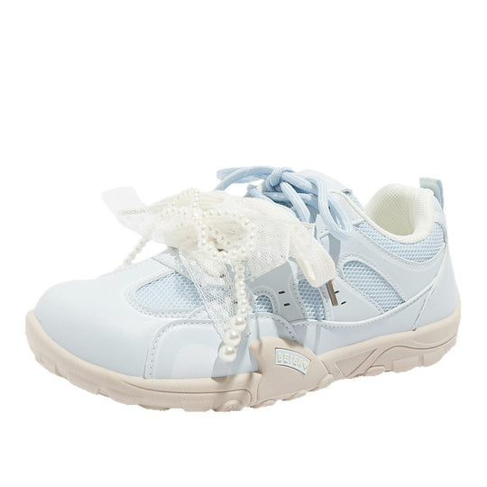 Damen Sportliche Sneaker mit stilvollen Perlenapplikationen und atmungsaktivem Obermaterial EB