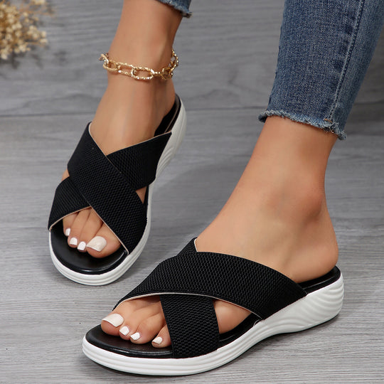 Damen Komfortable Crossover-Sandalen mit dämpfender Sohle EB