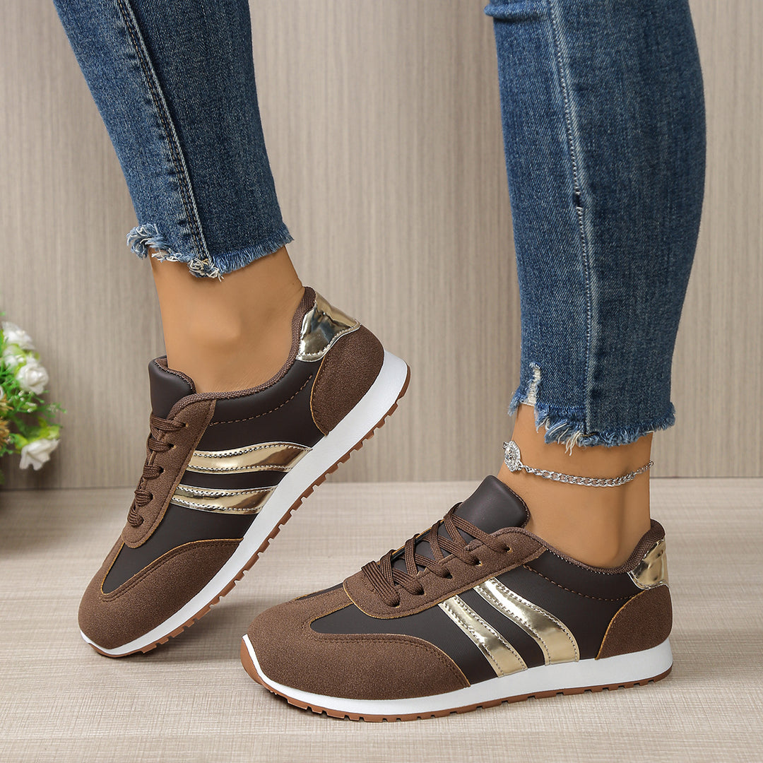 Damen Sportliche Sneakers mit Glitzerakzenten EB