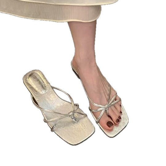 Damen Trendige Flip-Flop-Sandalen mit elegantem Knoten-Design und anatomischer Passform EB